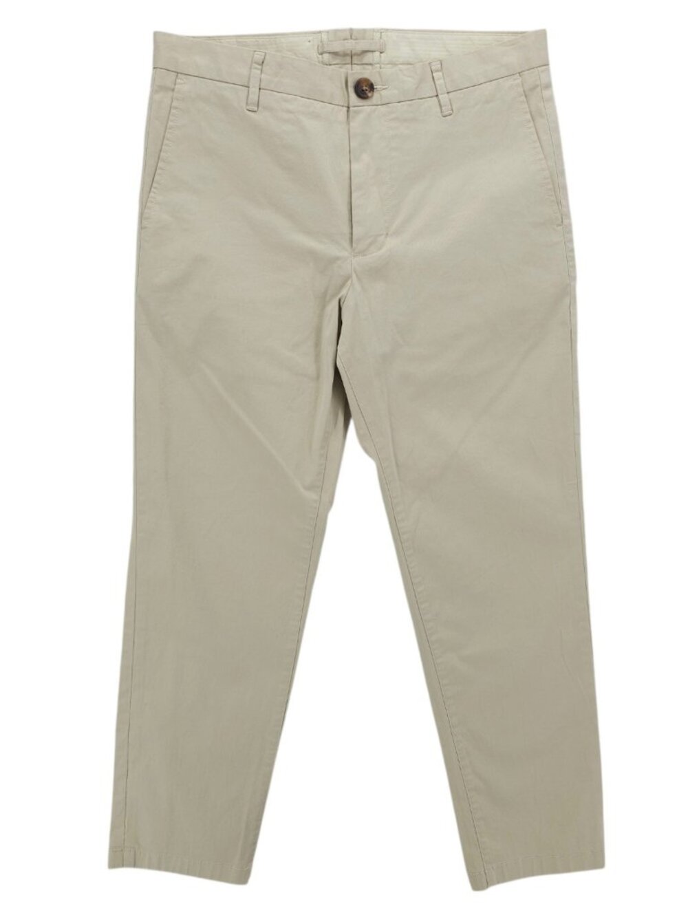 PROPER CLOTH Chino Pants Beige Lightweight Stretch Cotton Twill Measured 31.5x26